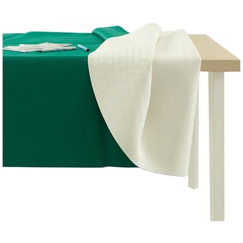 Mollettone Copritavolo Gommato Antiscivolo Protezione Tavolo Colore Verde 140x140 Verde - Foto 13