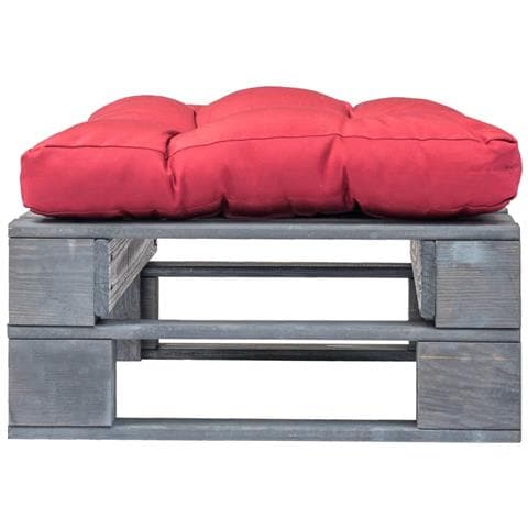 Divano Da Giardino Su Pallet Con Cuscino Rosso Legno Fsc Grigio - Foto 3