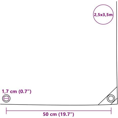 Telone 650 G / m² 2,5x3,5 M Grigio - Foto 6