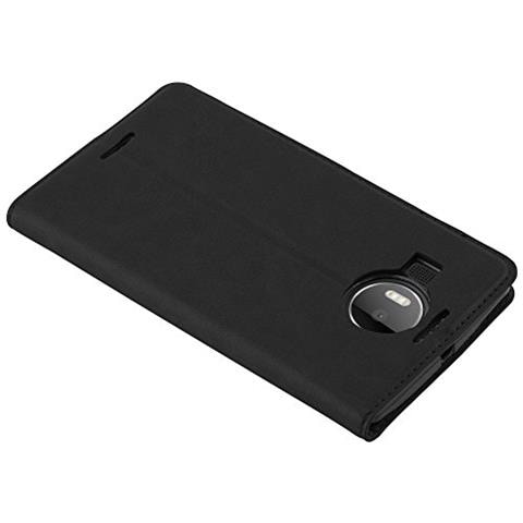 Custodia Compatibile Con Nokia Lumia 950 Xl In Nero Di Notte - Coperchio Protettiva Con Chiusura Magnetica, Funzione Stand E Tasca Per Le Carte - Foto 2