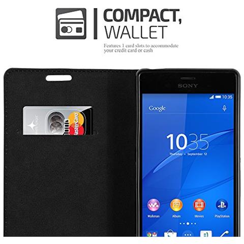 Custodia Compatibile Con Sony Xperia Z3 In Rosso Mela - Coperchio Protettiva Con Chiusura Magnetica, Funzione Stand E Tasca Per Le Carte - Foto 2