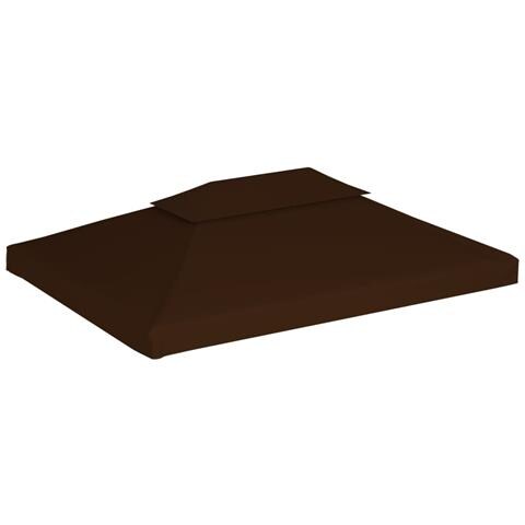 Copertura Superiore per Gazebo a 2 Strati 310g /m² 4x3m Marrone - Foto 2