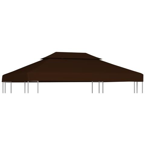 Copertura Superiore per Gazebo a 2 Strati 310g /m² 4x3m Marrone - Foto 1