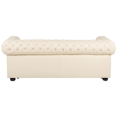 Set Divani 4 Posti In Pelle Color Crema Chesterfield - Foto 17