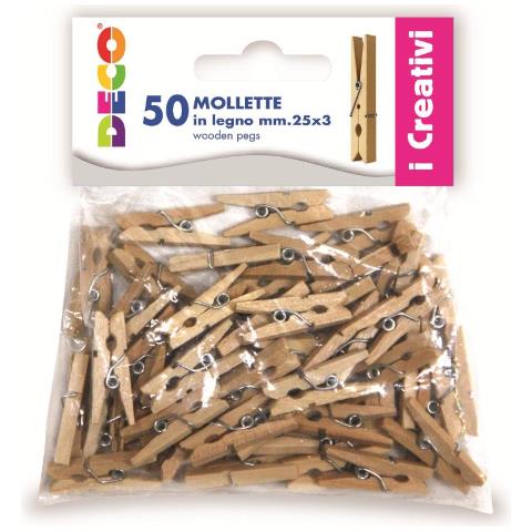 Confezione 50 Mollettine In Legno Misura 25x3mm - Foto 1