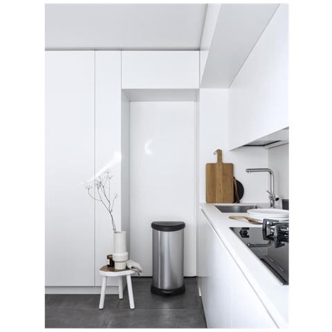 184106 Pattumiera A Pedale 40 L Polipropilene Metal Look 30 X 34 6363 - Foto 2