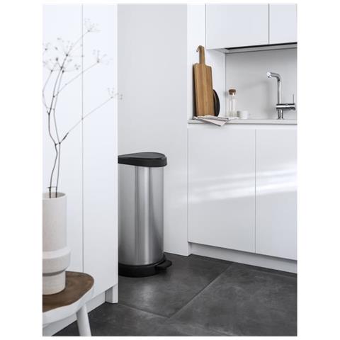 184106 Pattumiera A Pedale 40 L Polipropilene Metal Look 30 X 34 6363 - Foto 3