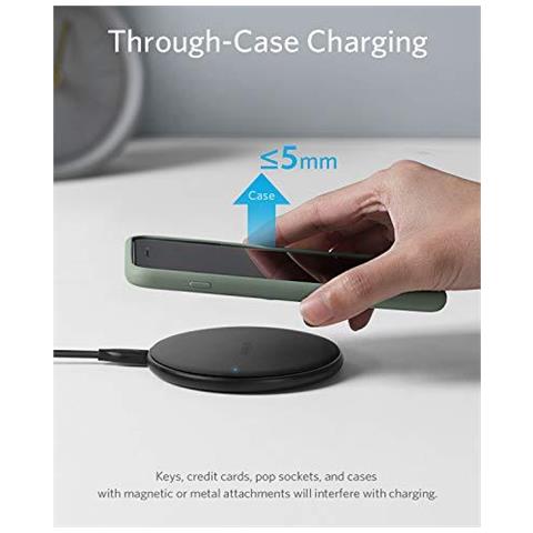 Caricabatterie Senza Fili Powerwave Pad Upgraded 10w Max 7.5w Per Iphone 11 11 Pro 11 Pro Max Max Xs Xr Xs X 8 10w Fast-ricarica Galaxy S20 S10 S9 S8 Nota 10 Nota 9 Nota 8 (no Ac Adapter)  - Foto 2