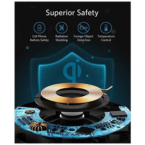 Caricabatterie Senza Fili Powerwave Pad Upgraded 10w Max 7.5w Per Iphone 11 11 Pro 11 Pro Max Max Xs Xr Xs X 8 10w Fast-ricarica Galaxy S20 S10 S9 S8 Nota 10 Nota 9 Nota 8 (no Ac Adapter)  - Foto 4
