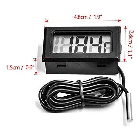 Termometro A Cristalli Liquidi Thlevel Digitale 4x Monitor Di Temperatura Con Sonda Esterna Per Il Piccolo Freezer Frigorifero Aquarium (2x Nero 2x Bianco)  - Foto 2