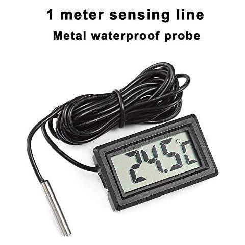 Termometro A Cristalli Liquidi Thlevel Digitale 4x Monitor Di Temperatura Con Sonda Esterna Per Il Piccolo Freezer Frigorifero Aquarium (2x Nero 2x Bianco)  - Foto 4