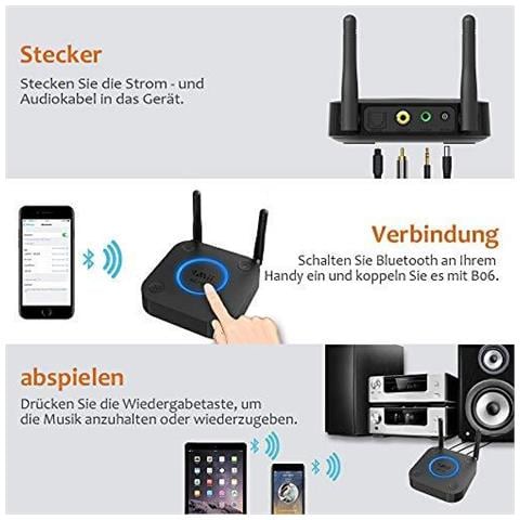 Lungo Raggio Bluetooth 5.0 Ricevitore Con Controllo Del Volume Ricevitore Audio Wireless Per Hi-fi Aptx Bassa Latenza Per Il Vecchio Amp (rca Digitale Coassiale Ottico) -b06 Pro (uk No Power Adattatore)  - Foto 4