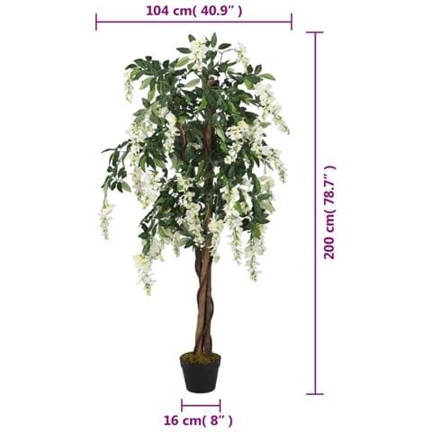 Glicine Artificiale 1470 Foglie 200 Cm Verde E Bianco - Foto 8