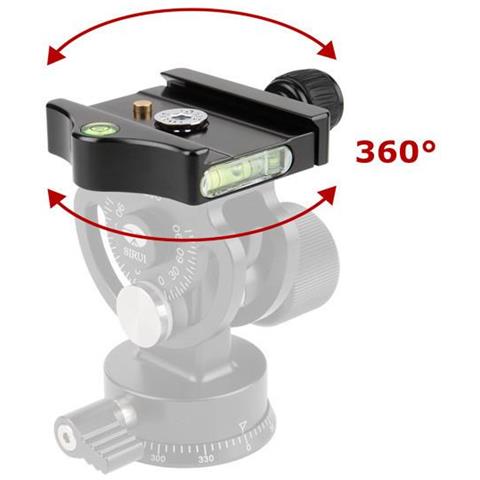 L-20S testa per treppiede Nero Alluminio 3/8" Panoramica - Foto 2