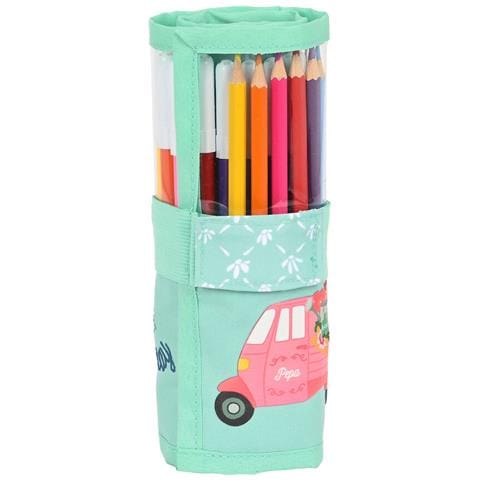 Astuccio Per La Scuola Con Accessori Glow Lab Pepa Pieghevoli Verde (27 Pezzi) - Foto 1