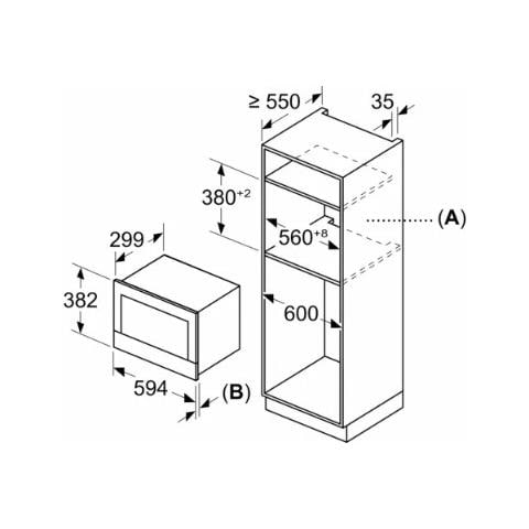 Forno Microonde da Incasso BF722R1B1 con Capacità 21 Litri Potenza 900 Watt Colore Nero - Foto 5