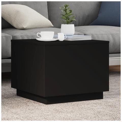 Tavolino Da Salotto Con Luci Led Nero 50x50x40 Cm - Foto 1