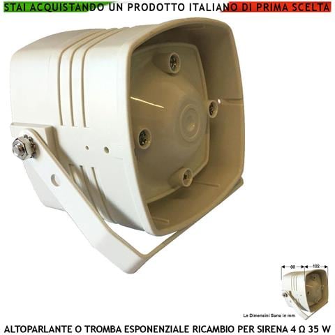 Altoparlante Tromba Esponenziale Magnetodinamica Tweeter 4 Ohm 35 W Suoni Alta Frequenza Da 3,5 A 25 Khz Ricambio Sire - Foto 1