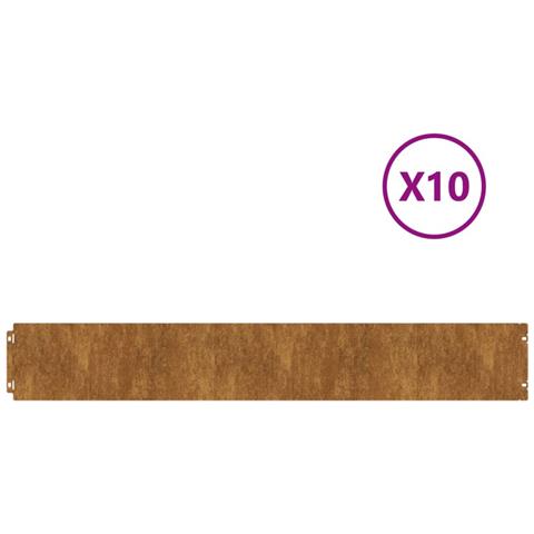 Bordure Per Prato 10 Pz 15x103 Cm Flessibili In Acciaio Corten - Foto 2