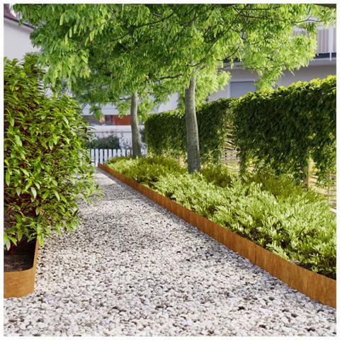Bordure Per Prato 10 Pz 15x103 Cm Flessibili In Acciaio Corten - Foto 1