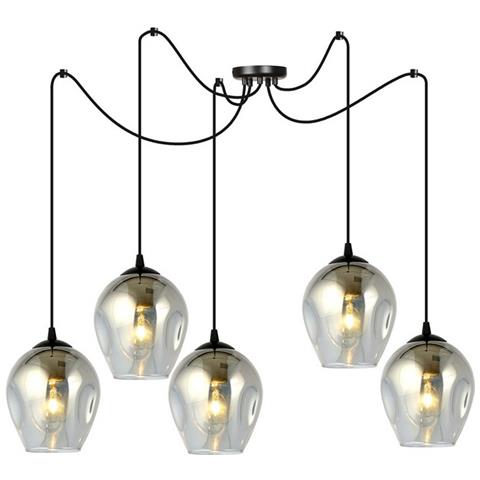 Lampada A Sospensione Level - Nero, Grigio - Acciaio Verniciato A Polvere, Vetro - 14x200x50 Cm - Foto 1
