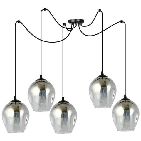 Lampada A Sospensione Level - Nero, Grigio - Acciaio Verniciato A Polvere, Vetro - 14x200x50 Cm - Foto 2