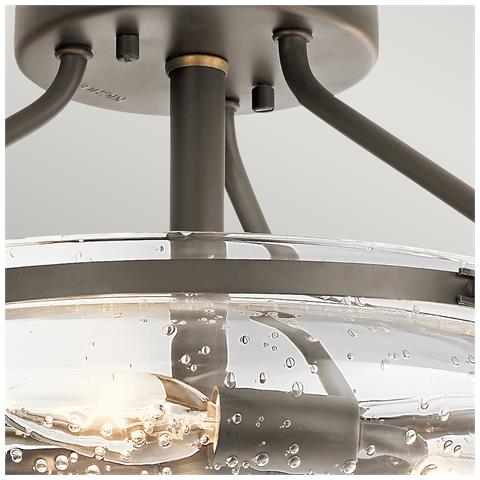 Lampadario Contemporaneo Belle Acciaio Bronzo Antico Vetro 3 Luci E14 - Foto 2