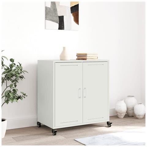 Credenza Bianca 68,5x39x72 cm in Acciaio - Foto 2