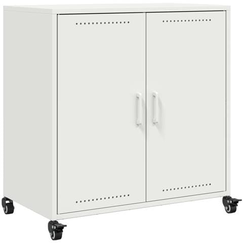 Credenza Bianca 68,5x39x72 cm in Acciaio - Foto 1