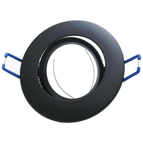 Porta Faretto Da Incasso Tondo. Supporto Portafaretto Orientabile P12 Nero - Foto 1