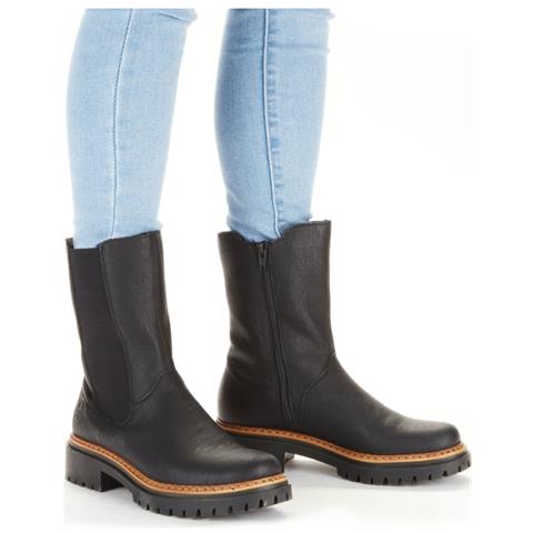 Black Casual Closed Ladies Mid Height Boots Stivaletti Pelle Sintetica Scarpe Donna Nero Eu 40, 72683-00 - Foto 2