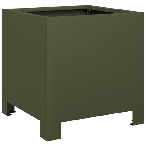 Fioriera da Giardino Verde Oliva 30x30x30 cm in Acciaio - Foto 1