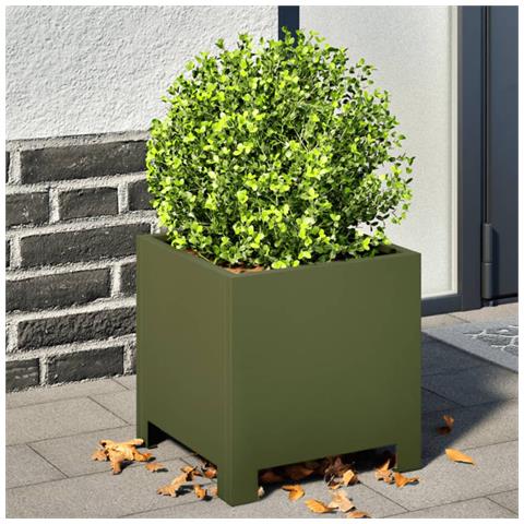Fioriera da Giardino Verde Oliva 30x30x30 cm in Acciaio - Foto 9