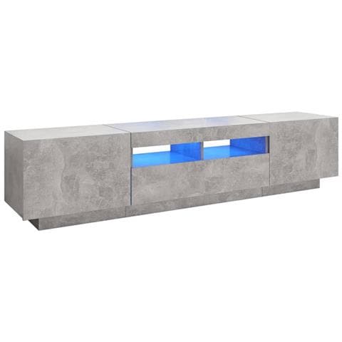 Mobile Porta TV con Luci LED Grigio Cemento 180x35x40 cm - Foto 1
