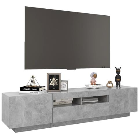 Mobile Porta TV con Luci LED Grigio Cemento 180x35x40 cm - Foto 10