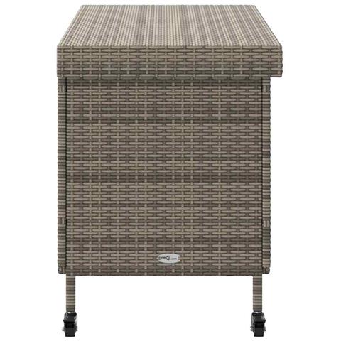 Contenitore da Giardino con Ruote Grigio 110x55x73cm Polyrattan - Foto 2