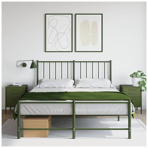 Comodini 2 Pz Verde Oliva 36x39x50,5 Cm In Acciaio - Foto 1