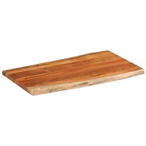 Piano Tavolo 100x60x3,8 Cm Rettangolare Legno Acacia Bordi Vivi - Foto 2