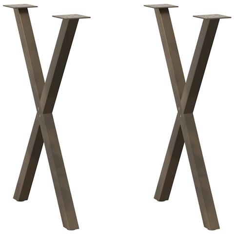 Gambe Tavolo Pranzo A X 2 Pz Naturale 57x(72-73) Cm Acciaio - Foto 1