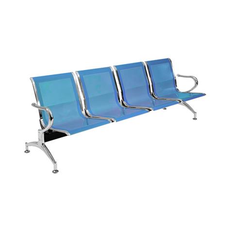 Panca Per Sala Attesa Aspetto Studio Medico O Professionale A 4 Posti - Colore Blu - Foto 1