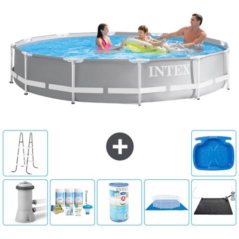 Piscina Fuori Terra - In Giro - 366x76 Cm - Grigio - Include Accessori Coordinati A2102 - Foto 1