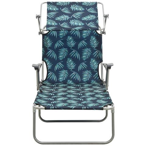 Lusso Casadino -  Lettino Prendisole Con Baldacchino In Acciaio Motivo A Foglie - Foto 1