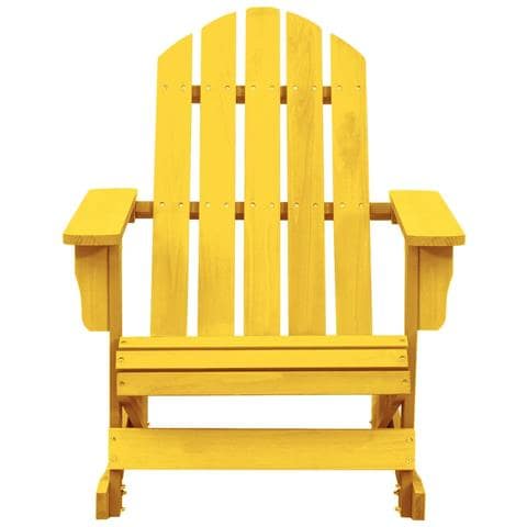 Sedia A Dondolo Adirondack In Legno Massello Di Abete Gialla - Foto 1