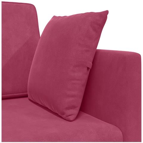 Divano Letto a Terra 2-in-1 Rosso Vino 213x144x60 cm Velluto - Foto 9