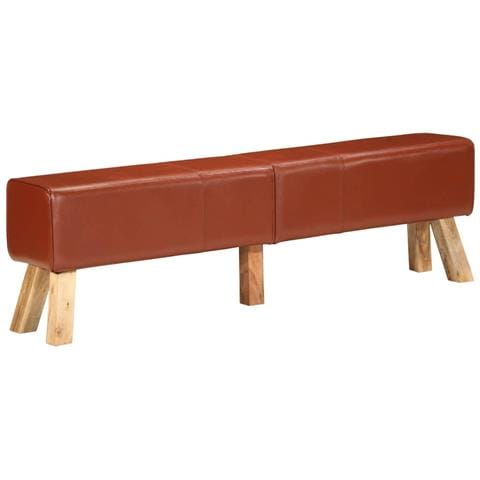 Panca per Esercizi Marrone 160 cm in Vera Pelle - Foto 1