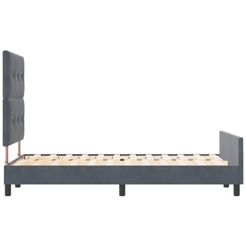 Struttura Letto Grigio Scuro 120x200 cm in Velluto - Foto 9