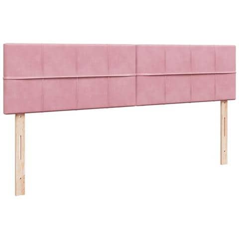 Struttura Letto Pouf con Materassi Rosa 180x200 cm Velluto - Foto 9