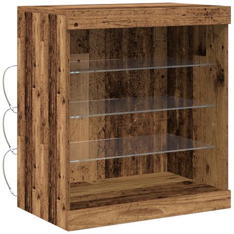 Sideboard con luci LED Legno Antico 60,5x37x67 cm - Foto 1