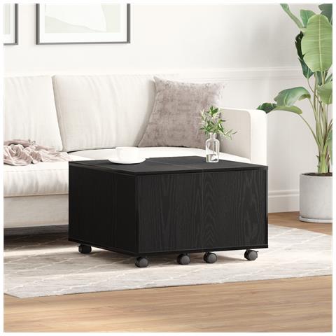 Tavolino Nero Rovere 60x60x38 cm in legno ingegnerizzato - Foto 2