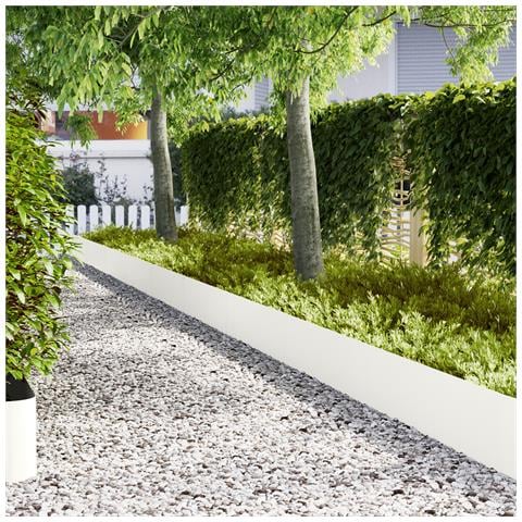 Bordature per Giardino 30 pcs Bianco 100x0,5x30 cm Acciaio - Foto 2